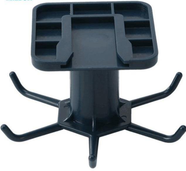 Floroux Rotating Kitchen Utensil Holder | 6 Hook Organizer | Space Saving Under Cabinet Storage