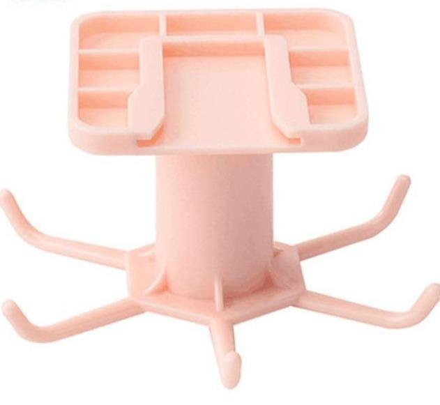 Floroux Rotating Kitchen Utensil Holder | 6 Hook Organizer | Space Saving Under Cabinet Storage