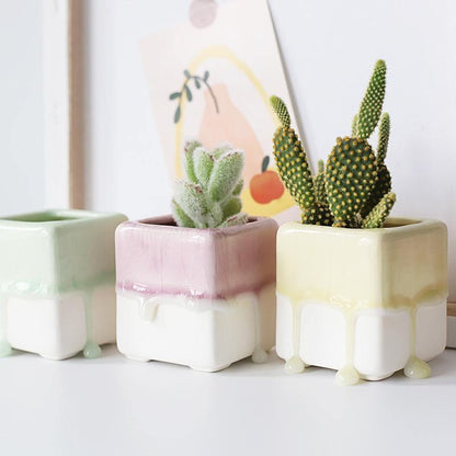 Floroux Flower Pots Drip Marshmallow | Modern Designs | Colored Flower Pots for Home
