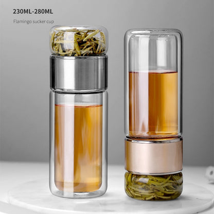 Floroux Bouteille infuseur de thé à double paroi | Design 2-en-1 | Isolé | Durable | Pour les déplacements