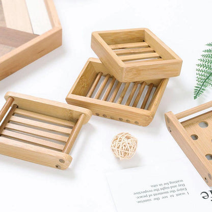 Floroux Bamboo Soap Dish | Durable Storage | Non-Slip Design | Ideal for Bathrooms