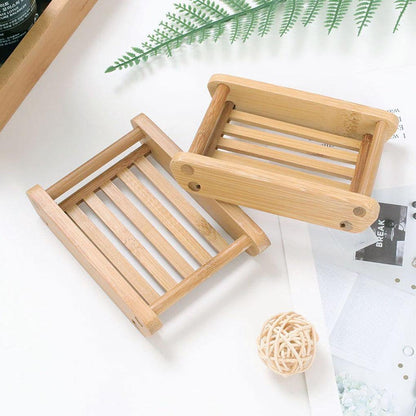 Floroux Bamboo Soap Dish | Durable Storage | Non-Slip Design | Ideal for Bathrooms