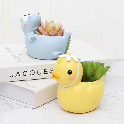 Floroux figurine animale pot de succulentes | Formes d'animaux amusantes | Décoration pour la maison