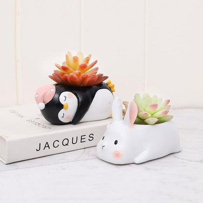 Floroux figurine animale pot de succulentes | Formes d'animaux amusantes | Décoration pour la maison