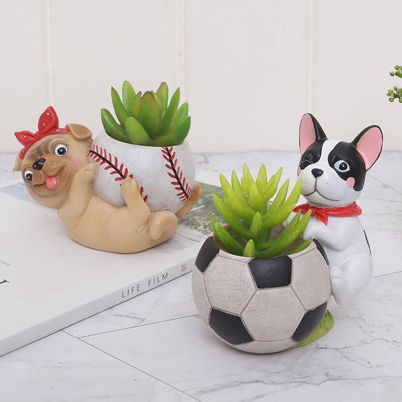 Floroux Aktiv Chien Pot de Fleurs | Accessoire déco élégant | Parfait pour les succulentes