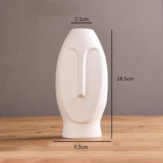 Abstract ceramic vase Floroux with face design | Modern decorative accent | Timeless & elegant