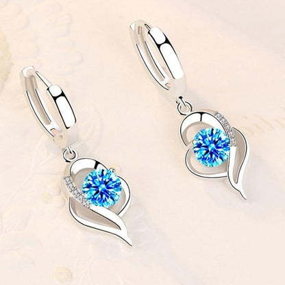 Boucles d'oreilles en argent élégantes avec zircon pour dames - Collection Elsa