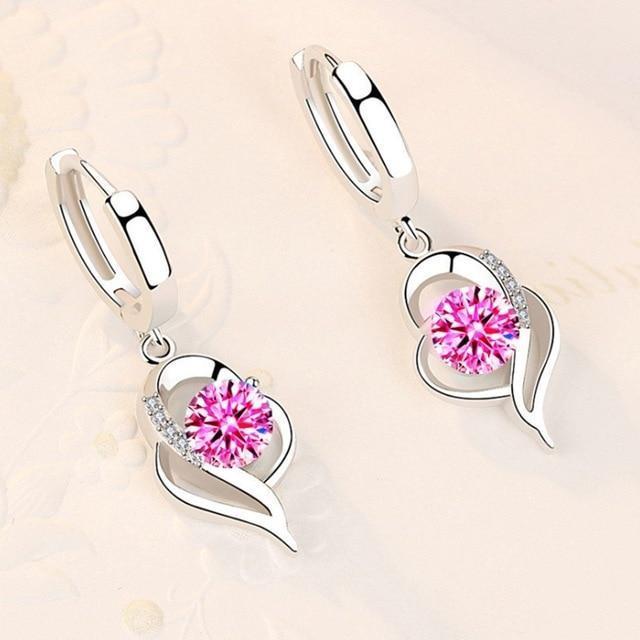 Boucles d'oreilles en argent enchanteur avec des fleurs en zirconium étincelantes - Collection Amelina