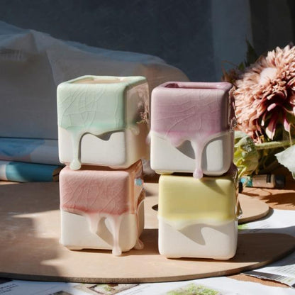 Floroux Flower Pots Drip Marshmallow | Modern Designs | Colored Flower Pots for Home