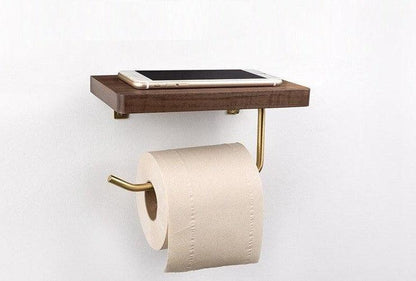 Multifunctional toilet paper holder Floroux in wood | Practical and elegant | Screw mounting | In different colors