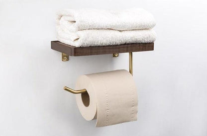 Multifunctional toilet paper holder Floroux in wood | Practical and elegant | Screw mounting | In different colors