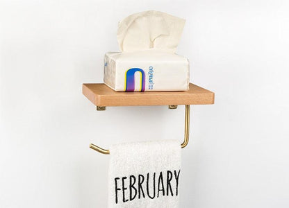 Multifunctional toilet paper holder Floroux in wood | Practical and elegant | Screw mounting | In different colors