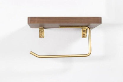 Multifunctional toilet paper holder Floroux in wood | Practical and elegant | Screw mounting | In different colors