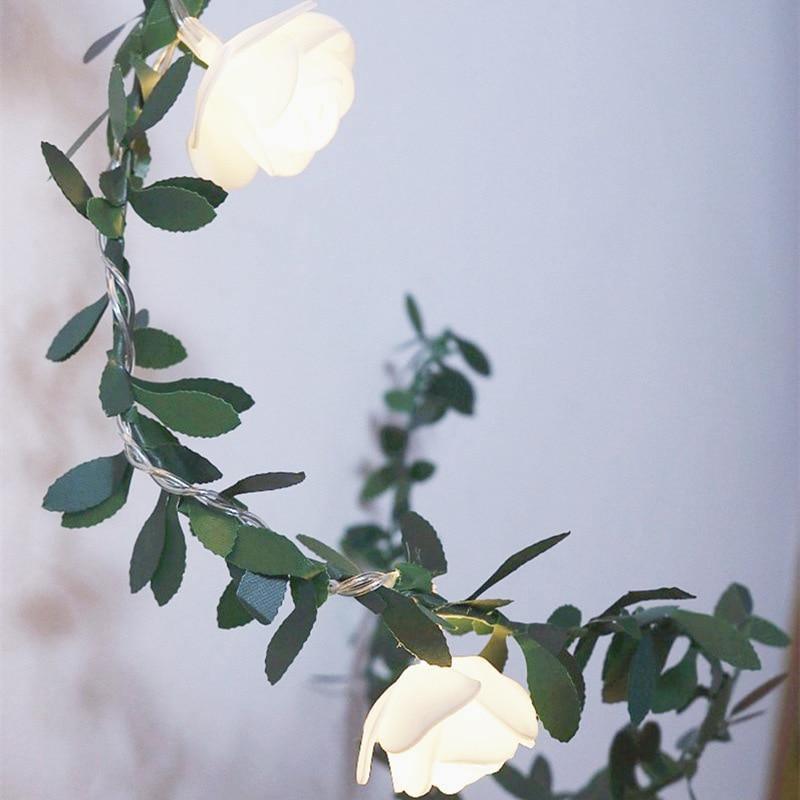 Floroux guirlande LED avec des roses grimpantes | Décoration romantique | Pour la maison et les fêtes