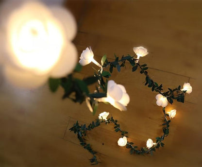 Floroux guirlande LED avec des roses grimpantes | Décoration romantique | Pour la maison et les fêtes