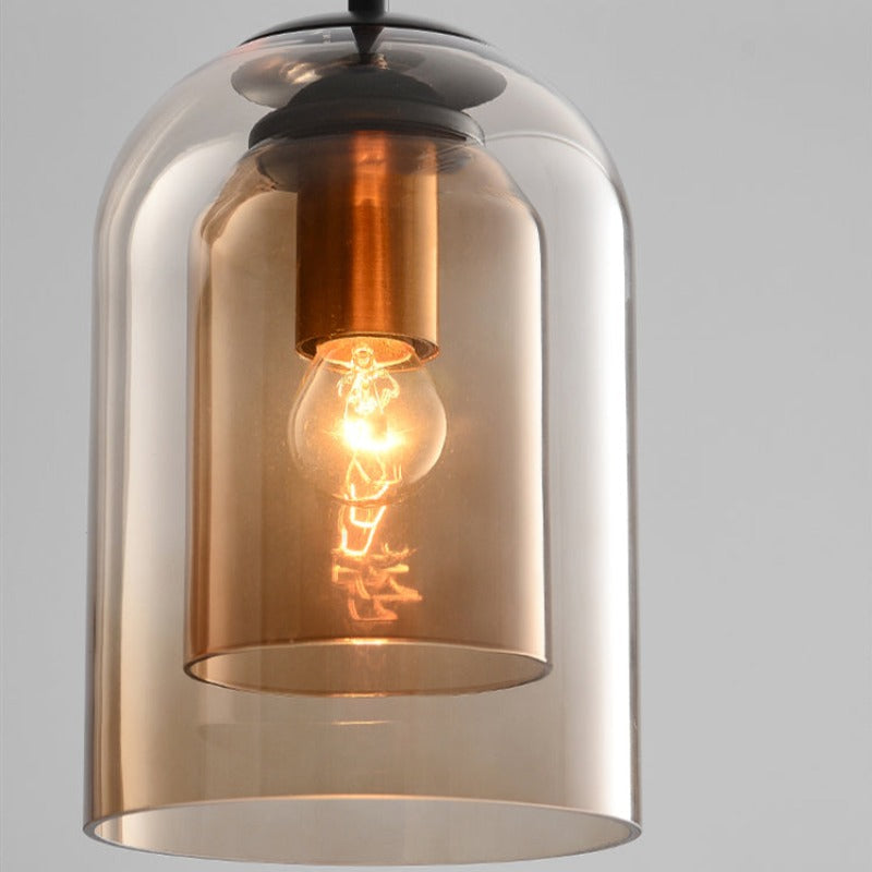 Double verre design lampe pendante mi-siècle avec unique