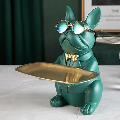 Floroux decorative piggy bank with tray | French Bulldog statue | Elegant and practical