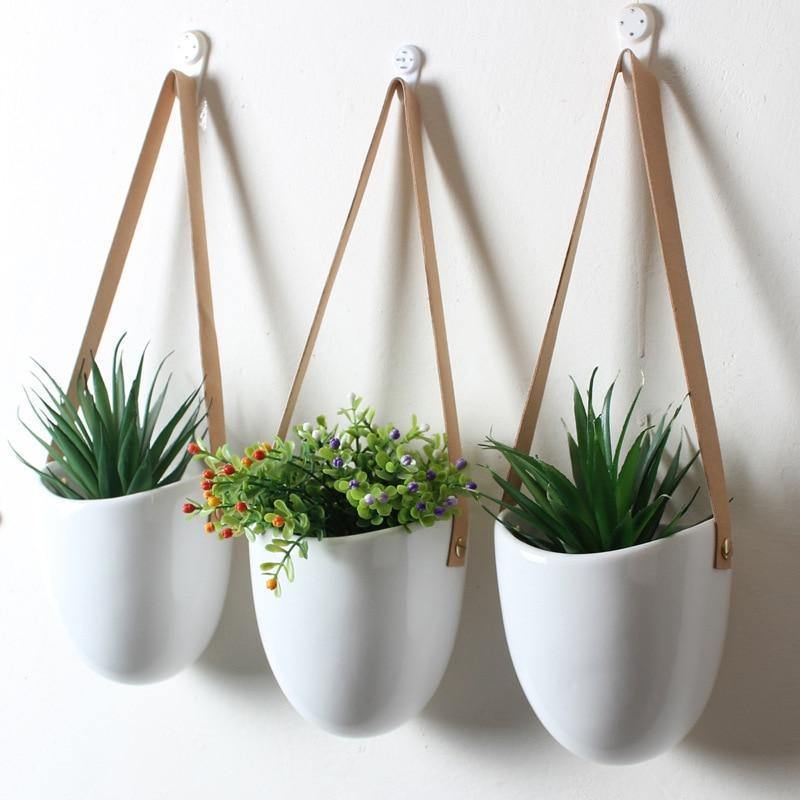 Ceramic flower pots Floroux in bag shape | Elegant plant stands | Home and garden decoration