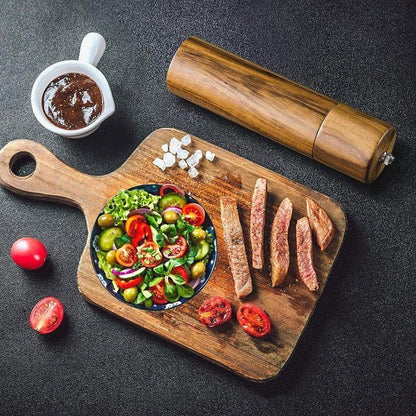 Acacia Wood Salt and Pepper Mills Floroux | Precise Grinding | Elegant Design | High-Quality Craftsmanship