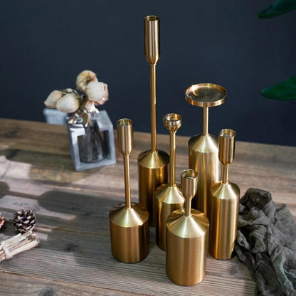 Floroux Candle holders in gold | Elegant decor | For the living room, dining table, and festive occasions | In different styles