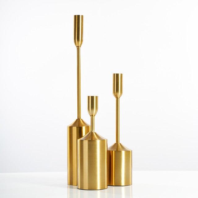 Floroux Candle holders in gold | Elegant decor | For the living room, dining table, and festive occasions | In different styles
