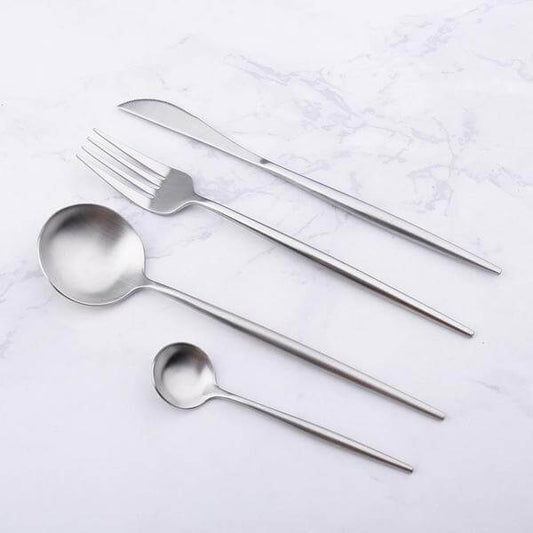 Floroux Set de couverts modernes | Ensemble d'ustensiles en acier inoxydable | Couverts en argent de haute qualité pour chaque occasion