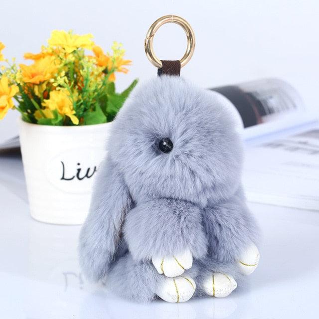 Floroux - Porte-clés en peluche ludique en forme de doux petit lapin