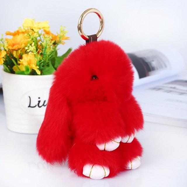 Floroux - Porte-clés en peluche ludique en forme de doux petit lapin