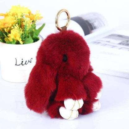 Floroux - Porte-clés en peluche ludique en forme de doux petit lapin