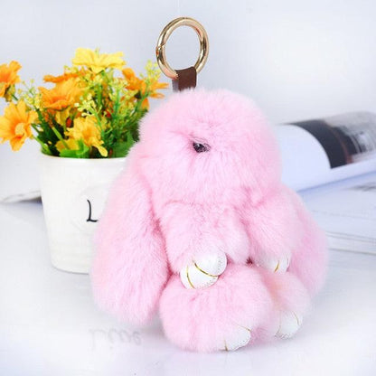 Floroux - Porte-clés en peluche ludique en forme de doux petit lapin