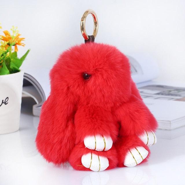 Floroux - Porte-clés en peluche ludique en forme de doux petit lapin
