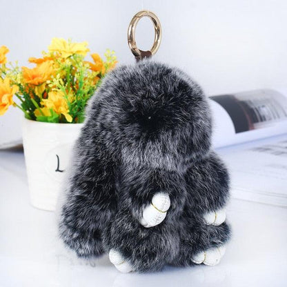 Floroux - Porte-clés en peluche ludique en forme de doux petit lapin