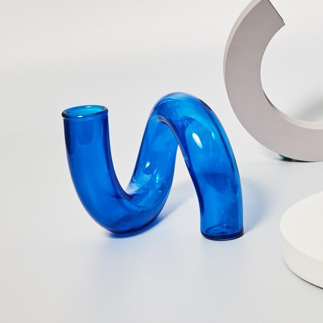 Floroux Bougeoir en Verre Tordu