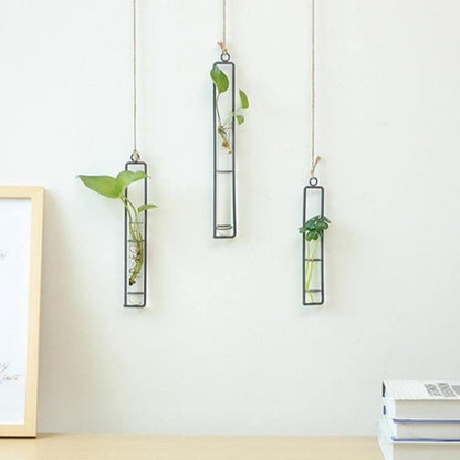 Floroux Hanging Glass Terrarium | Iron Stand | Modern Design | Perfect for Plant Propagation and Decoration