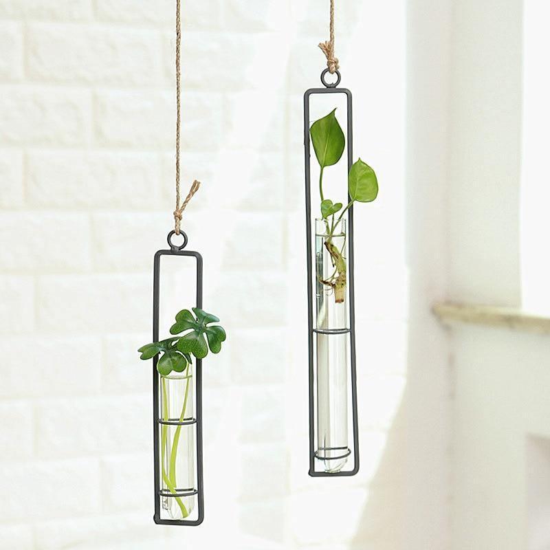 Floroux Hanging Glass Terrarium | Iron Stand | Modern Design | Perfect for Plant Propagation and Decoration