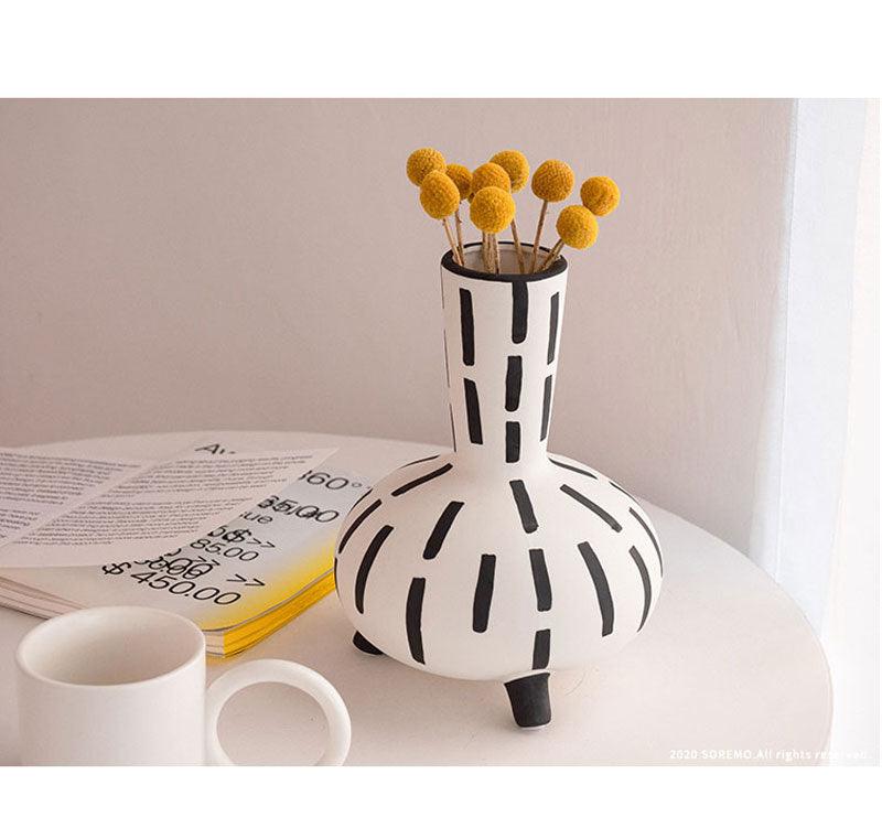 Ceramic vase set Floroux | Handmade tribal design accents | Decorative vases for living room and hallway