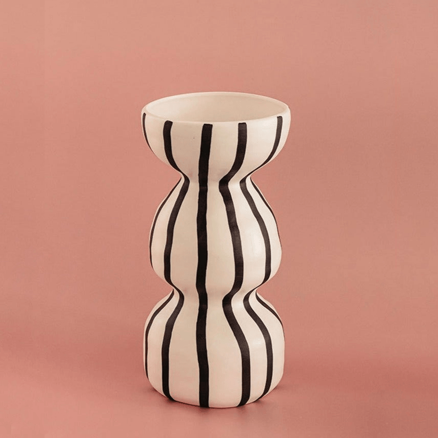 Ceramic vase set Floroux | Handmade tribal design accents | Decorative vases for living room and hallway