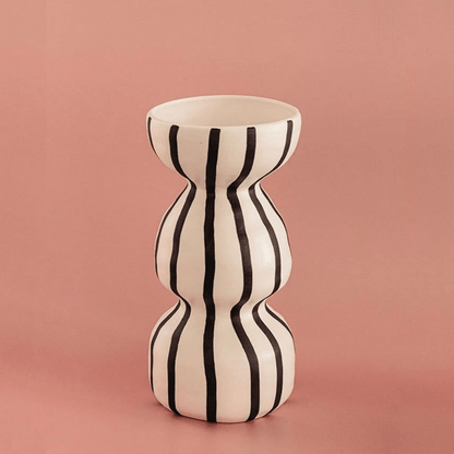 Ceramic vase set Floroux | Handmade tribal design accents | Decorative vases for living room and hallway