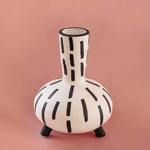 Ceramic vase set Floroux | Handmade tribal design accents | Decorative vases for living room and hallway