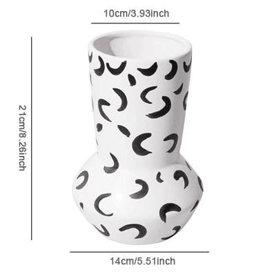 Floroux ceramic vase with modern dots | Timeless elegance | Home accessories for stylish decoration