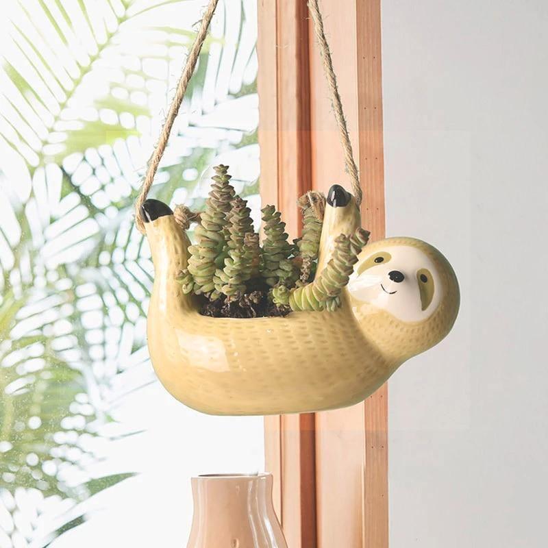 Ceramic hanging plant pot Floroux for succulents | Lazy design | Elegant décor for home and garden