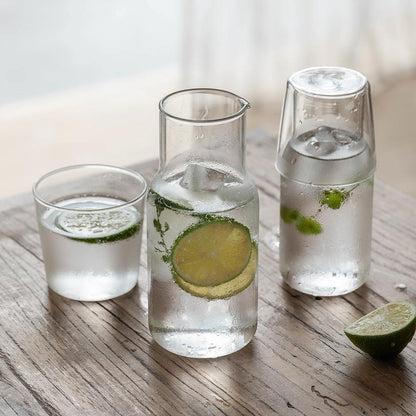 Floroux Glass Carafe Set | Elegant Design | Perfect for Water, Juice, and More