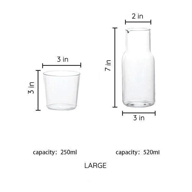 Floroux Glass Carafe Set | Elegant Design | Perfect for Water, Juice, and More