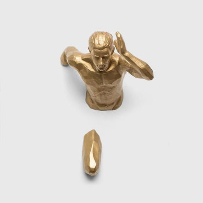 Floroux Sculpture Murale Homme en Course