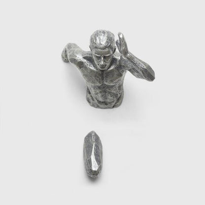 Floroux Sculpture Murale Homme en Course