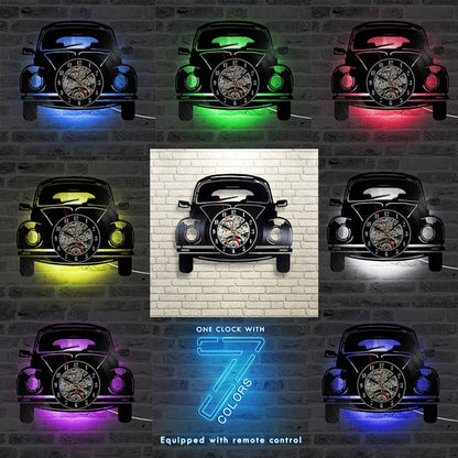 Horloge murale LED en forme de voiture, design 3D
