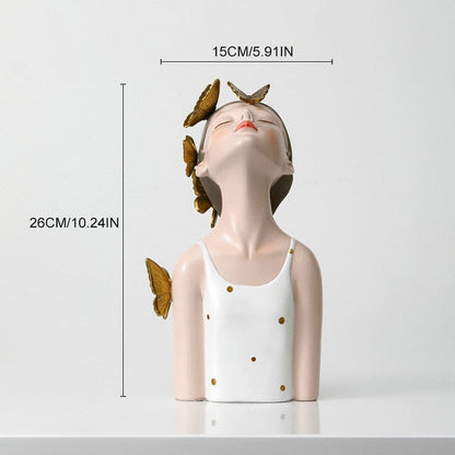 Figurine de Fille de la Forêt Floroux Vase