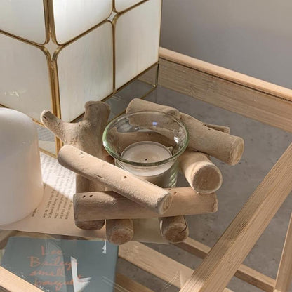 Floroux Handmade Wooden Candle Holder | Maritime Design | Natural Decoration | Perfect Gift Idea