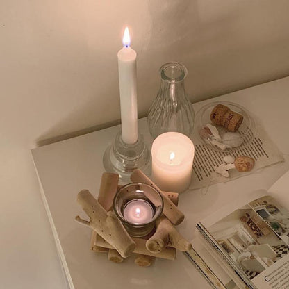 Floroux Handmade Wooden Candle Holder | Maritime Design | Natural Decoration | Perfect Gift Idea