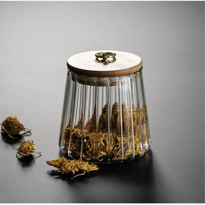 Floroux glass storage container with lid | Wavy design | Airtight and elegant